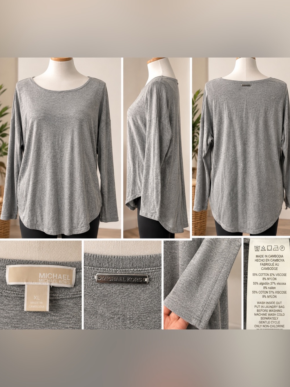 MICHAEL Michael Kors Gray Knit Tunic Top – XL